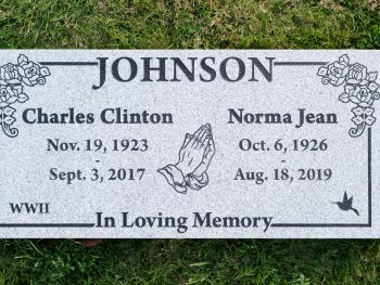 Two plots headstone